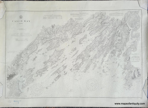 Antique--Nautical-Chart-Casco-Bay-Maine-Chart-**********-Maine-Antique-Nautical-Charts-1915-U.S.-Coast-Geodetic-Survey-Maps-Of-Antiquity