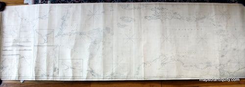 Antique-Coastal-Chart-Caribbean-Sea---Blunt-Blueback-Navigational-Chart-Nautical--1846-Blunt-Maps-Of-Antiquity