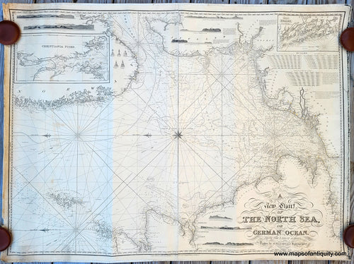 NAU145-Antique-Nautical-Chart-A-New-Chart-of-the-North-Sea--German-Ocean-Europe-General-Nautical-Charts-1840-Blachford-Maps-Of-Antiquity