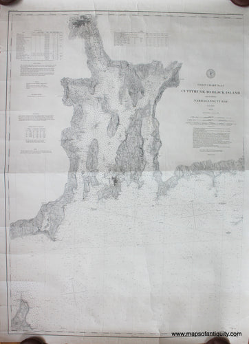 Antique-Nautical-Chart-Coast-Chart-No.-113-Cuttyhunk-to-Block-Island-including-Narragansett-Bay-**********-United-States-Rhode-Island-1876-U.-S.-Coast-and-Geodetic-Survey-Maps-Of-Antiquity