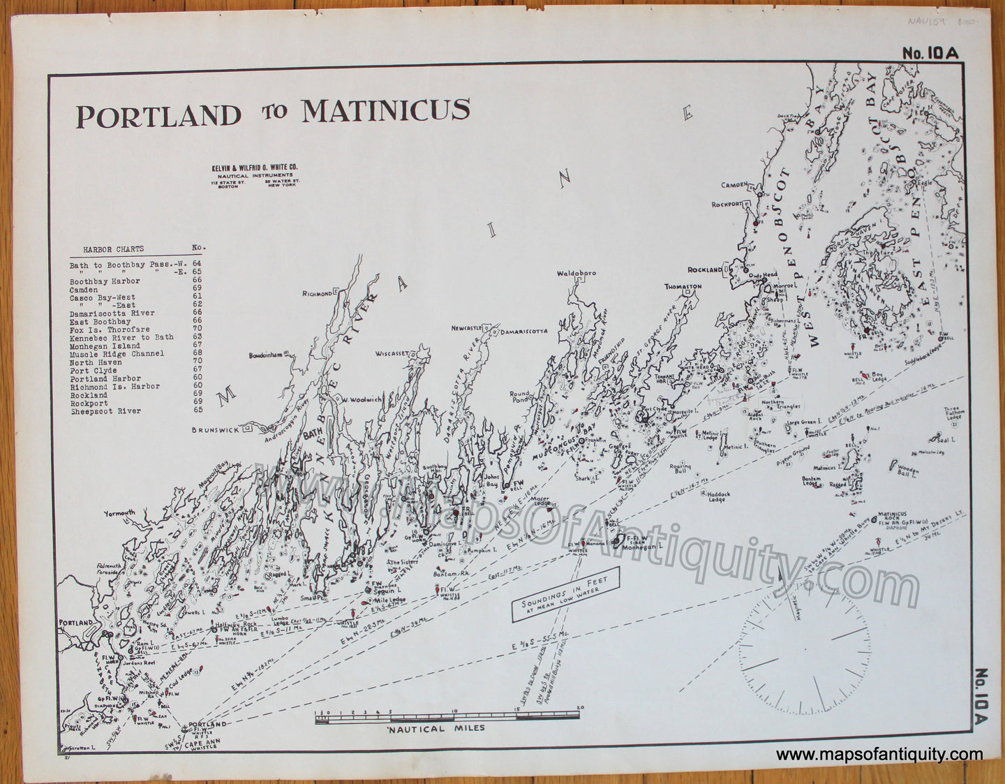 Antique-Maps-Nautical-Chart-Charts-Portland-to-Matinicus
