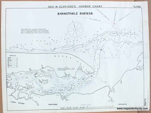 1910 - Barnstable Harbor - Antique Chart
