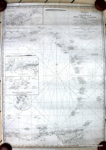 Antique-Nautical-Chart-Caribbee-or-West-India-Islands-West-Indies-Caribbean-**********-Nautical--1835-Churruca-and-Fidalgo-Maps-Of-Antiquity