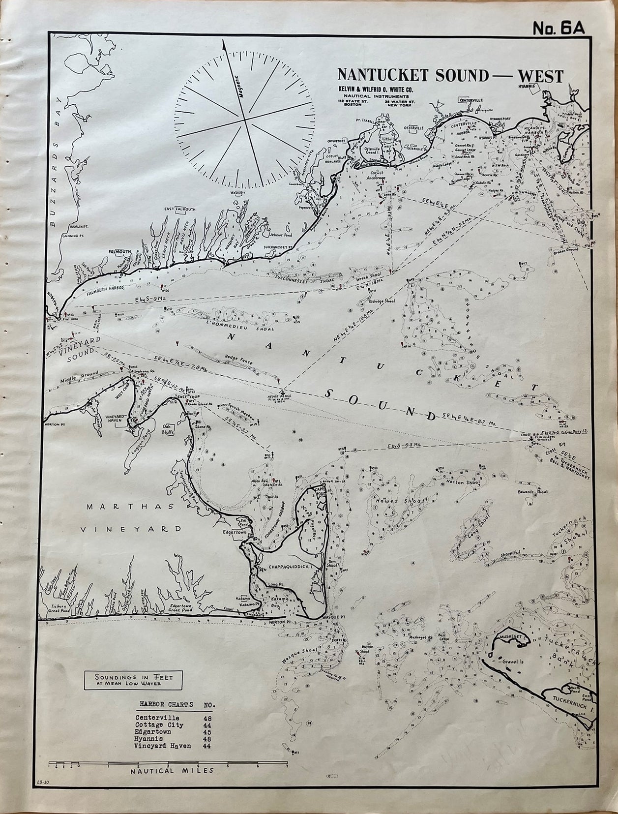 Black-and-White-Antique-Map-Chart-Nantucket-Sound-West-United-States-Northeast-1910-Eldridge-Maps-Of-Antiquity