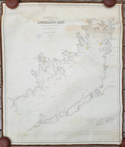 Black-and-White-Antique-Nautical-Chart--Eldridge's-Chart-No.-10-Buzzard's-Bay-**********-US-Massachusetts-Massachusetts-General-1883-George-W.-Eldridge-Maps-Of-Antiquity