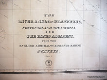 Load image into Gallery viewer, 1870 - Gulf of St. Lawrence New Foundland Nova Scotia - Antique Chart
