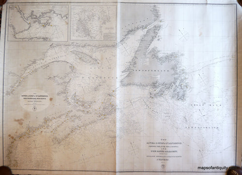 Antique-Black-and-White-Nautical-Chart-Gulf-of-St.-Lawrence-New-Foundland-Nova-Scotia-Antique-Nautical-Charts-Canada-1870-U.S.-Hydrographic-Office-Maps-Of-Antiquity
