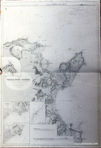 Black-and-White-Antique-Chart-Mediterranean-Tunis---Fatally-Rocks-to-Mahedia---Tunisia-Africa-**UNAVAILABLE**-Africa-Tunisia-1889-British-Admiralty-Maps-Of-Antiquity