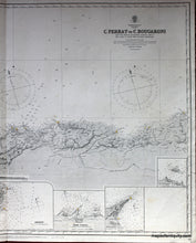 Load image into Gallery viewer, 1883 - Mediterranean Algeria - C. Ferrat to Bougaroni - Antique Chart
