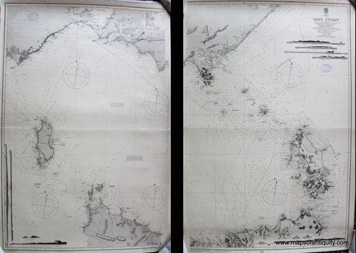 Black-and-White-Nautical-Chart-Australia---Bass-Strait-****-Pacific-Australia-1888-British-Admiralty-Maps-Of-Antiquity