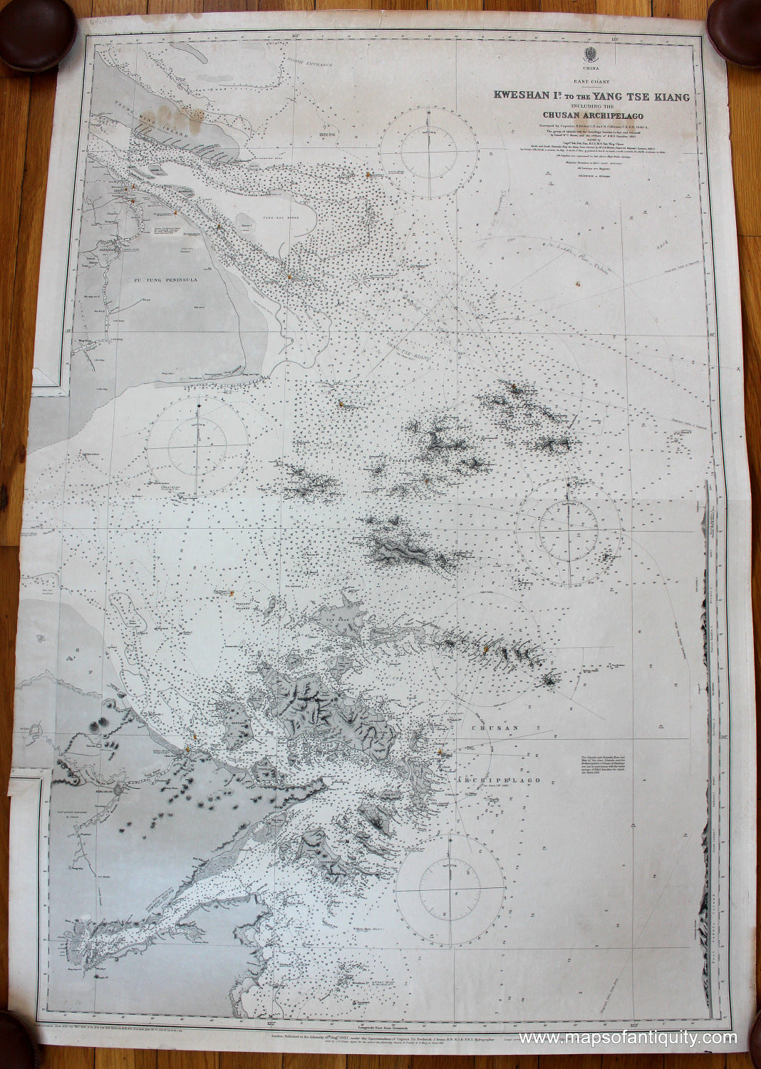 Black-and-White-Nautical-Chart-China-Shanghai-Ningbo-Kweshan-Island-to-the-Yang-Tse-Kiang-Asia-China-1892-British-Admiralty-Maps-Of-Antiquity