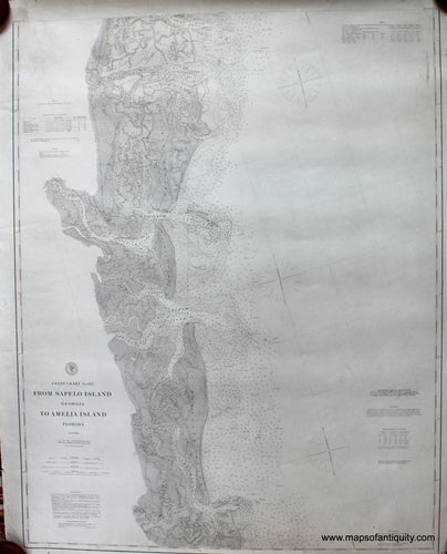 Black-and-White-Antique-Nautical-Chart-Coast-Chart-No.-157-Sapelo-Island-to-Amelia-Island-Georgia-to-Florida-**********-United-States-South-1895-US-Coast-and-Geodetic-Survey-Maps-Of-Antiquity