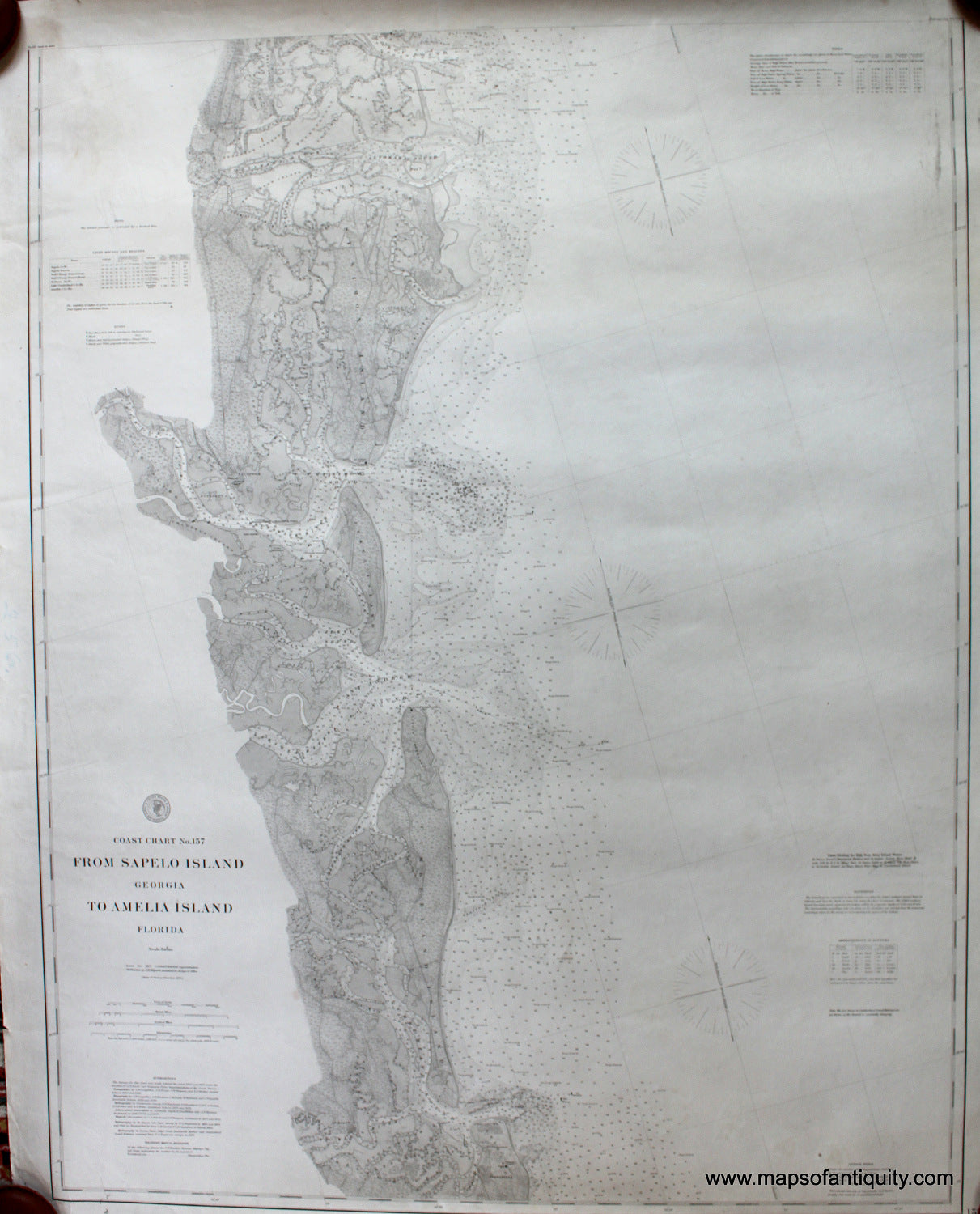 Black-and-White-Antique-Nautical-Chart-Coast-Chart-No.-157-Sapelo-Island-to-Amelia-Island-Georgia-to-Florida-**********-United-States-South-1895-US-Coast-and-Geodetic-Survey-Maps-Of-Antiquity