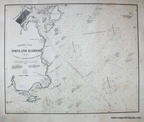 Antique-Nautical-Chart-Portland-Harbor-Maine-North-America-Maine-1893-Eldridge-Maps-Of-Antiquity