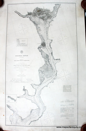 Antique-Nautical-Chart-Potomac-River-Chart-North-America-Mid-Atlantic-1883-U.S.-Coast-and-Geodetic-Survey-Maps-Of-Antiquity