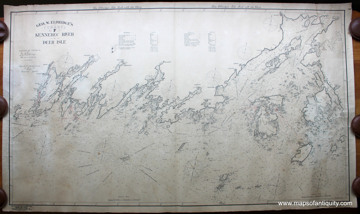 Antique-Coastal-Chart-George-W.-Eldridge's-Chart-F-from-Kennebec-River-to-Deer-Isle-United-States-Northeast-1904-George-W.-Eldridge-Maps-Of-Antiquity
