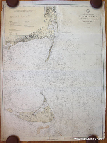 Antique-Nautical-Chart-Nantucket-Sound-and-Eastern-Approaches-Massachusetts-**********-Nautical-Charts-Cape-Cod-1916-U.S.-Coast--&-Geodetic-Survey-Maps-Of-Antiquity