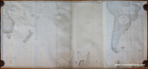 Antique-Nautical-Chart-Composed-of-3-Joined-Charts-South-Pacific-and-South-Atlantic-Nautical-Charts-World-1868-69-and-77-Hydrographic-Office-of-the-US-Navy-Maps-Of-Antiquity