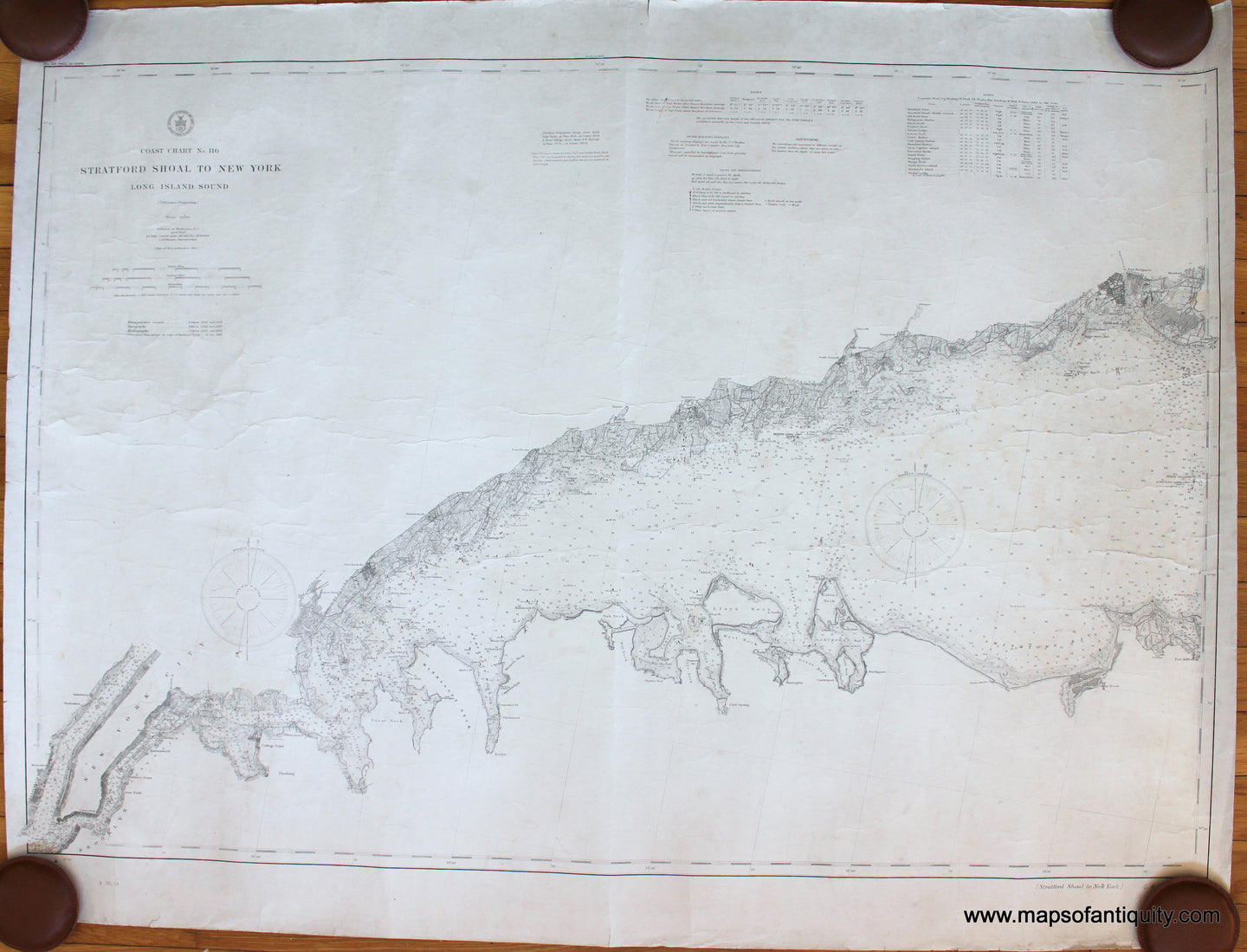 Antique-Nautical-Chart-Coast-Chart-116.-Stratford-Shoal-to-New-York-Long-Island-Sound-**********-Nautical-Charts--1906-USC&GS-Maps-Of-Antiquity