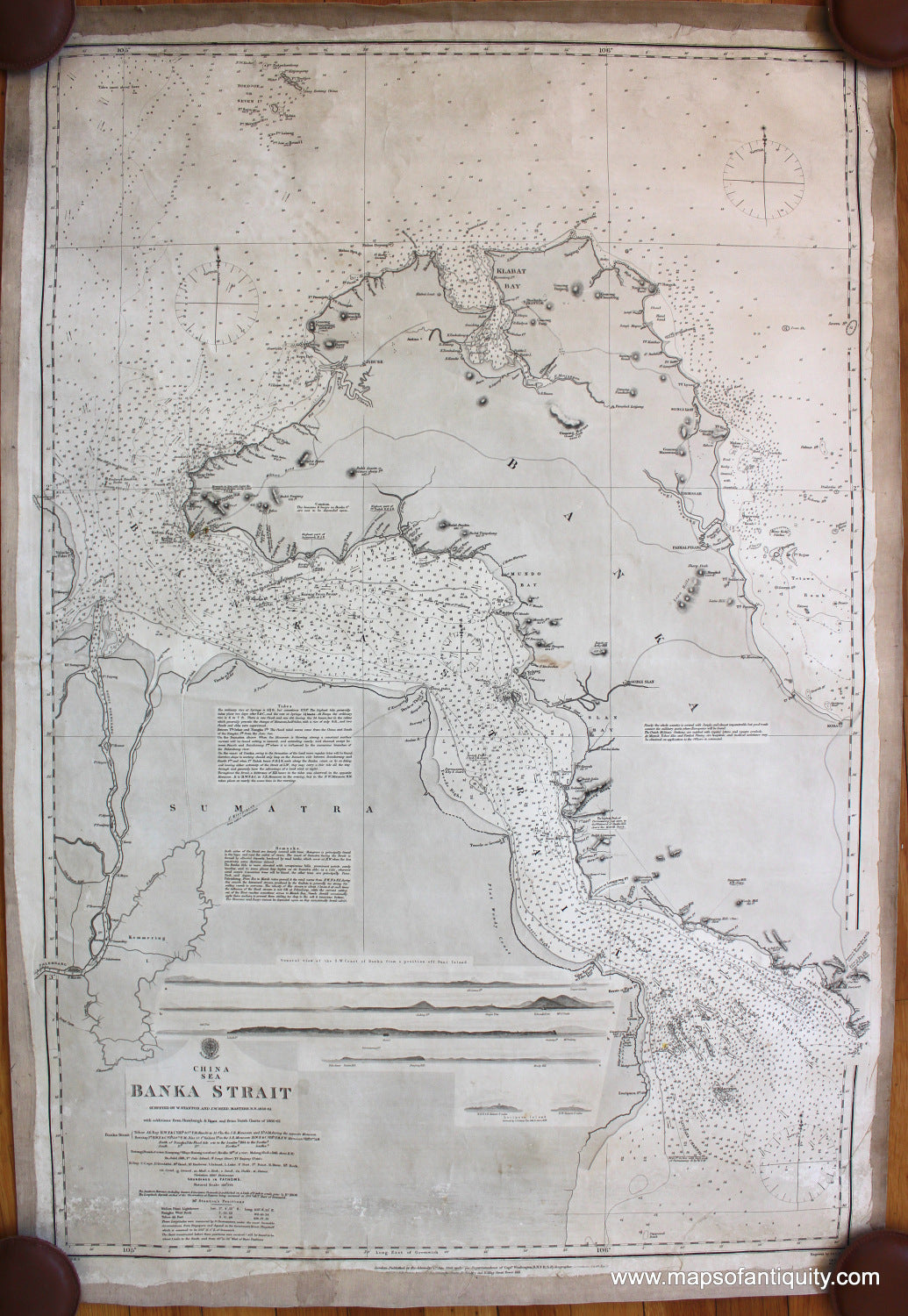 Antique-Nautical-Chart-Indonesia---Banka-Strait--Nautical-Charts-Indonesia-1872-British-Admiralty-Maps-Of-Antiquity