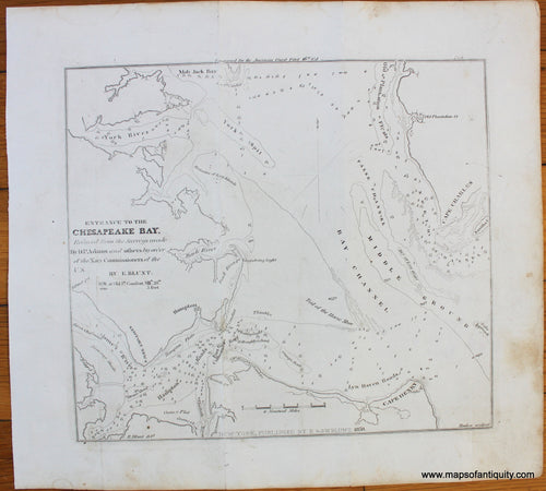 Antique-Nautical-Chart-Map-Entrance-Chesapeake-Bay-Virginia-Blunt-1854