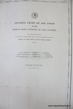Load image into Gallery viewer, 1882/1898 - General Chart of the Coast No. XIII from St. Mary&#39;s Entrance to Cape Canaveral Florida - Antique Chart

