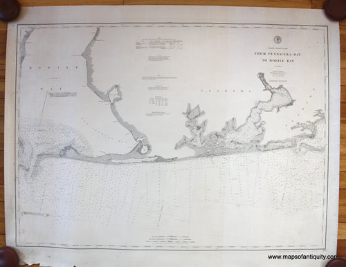 Antique-nautical-chart-map-Coast-Chart-No.-187-from-Pensacola-Bay-to-Mobile-Bay-USC&GS-1892-Florida-Alabama-1800s-19th-century-Maps-of-Antiquity
