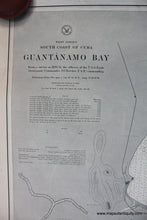 Load image into Gallery viewer, 1900 - West Indies South Coast of Cuba Guantanamo Bay - Antique Chart
