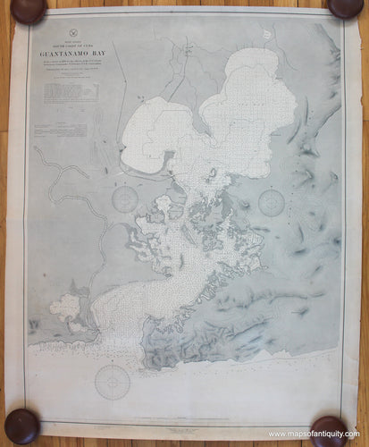 Antique-nautical-chart-map-West-Indies-Caribbean-South-Coast-of-Cuba-Guantanamo-Bay-US-Dept-Navy-1900-Maps-of-Antiquity