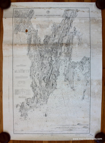 Antique-nautical-chart-restrike-Kennebec-Sheepscot-River-Maine-USCS-20th-Century-Maps-of-Antiquity