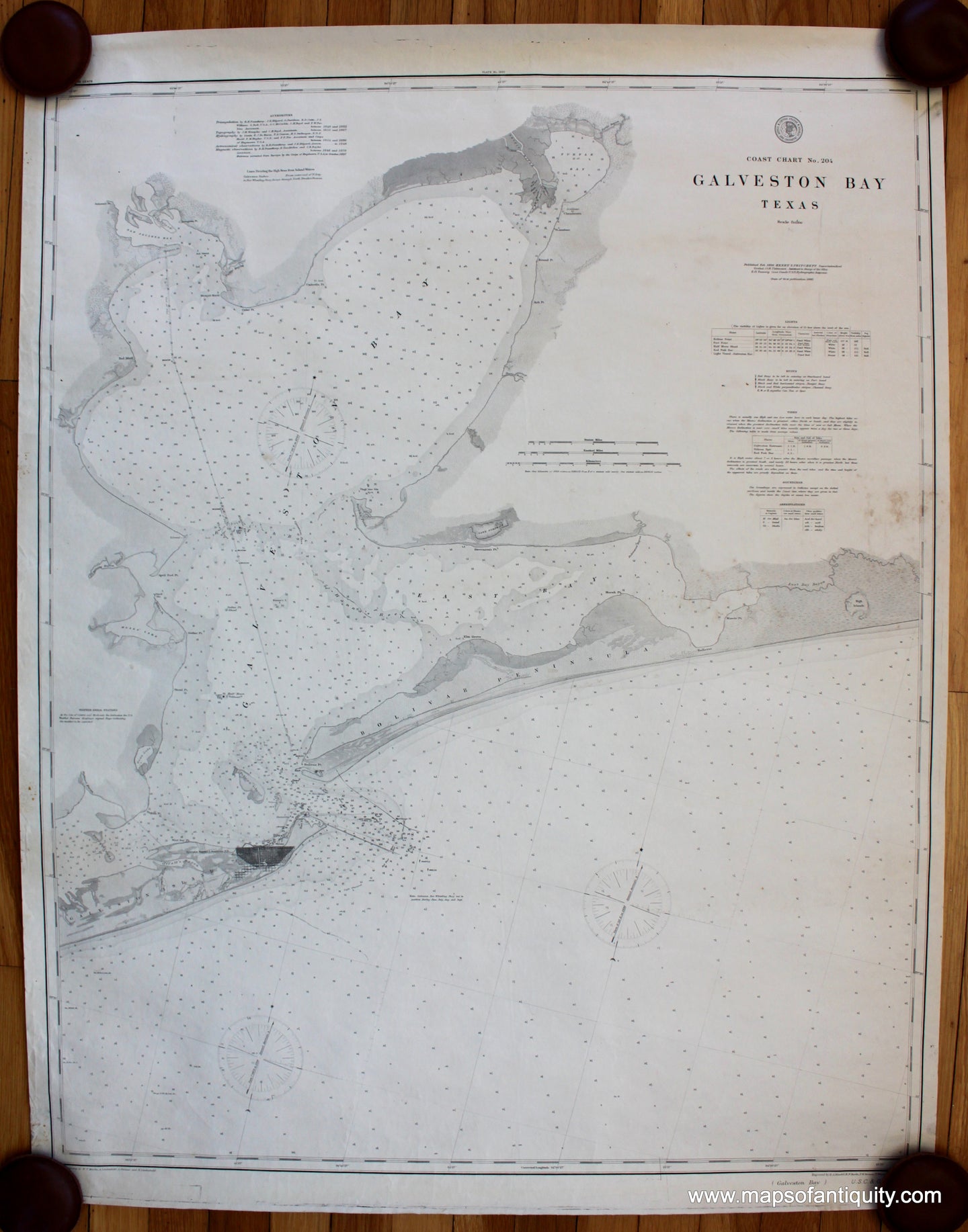 Antique-nautical-chart-restrike-Galveston-Bay-Texas-USC&GS-20th-Century-Maps-of-Antiquity