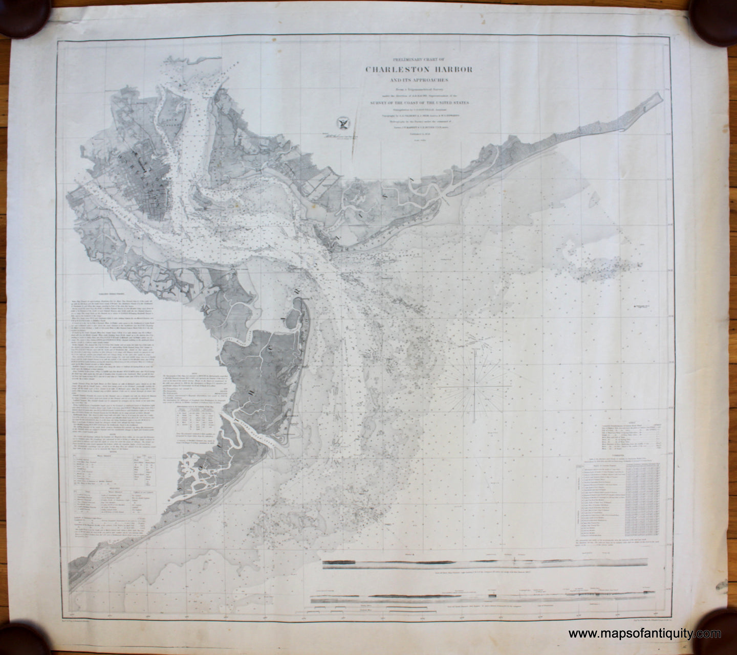Antique-nautical-chart-restrike-Charleston-Harbor-South-Carolina-USC&GS-20th-Century-Maps-of-Antiquity