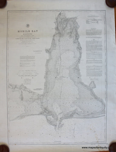 Antique-nautical-chart-restrike-Mobile-Bay-Alabama-USC&GS-20th-Century-Maps-of-Antiquity