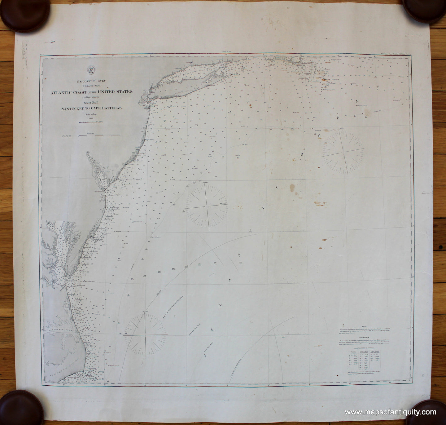 Antique-nautical-chart-restrike-Atlantic-Coast-Middle-United-States-Nantucket-Cape-Hatteras-mid-Atlantic-South-New-York-New-Jersey-USCS-20th-Century-Maps-of-Antiquity