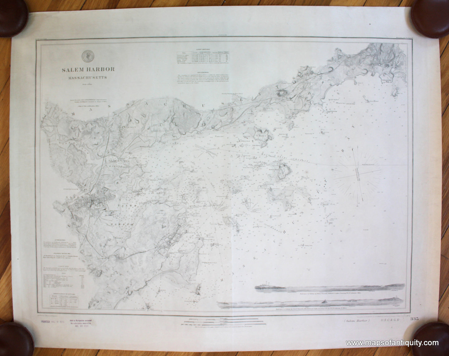 Antique-Map-Salem-Harbor-Massahusetts.-U.-S.-Coast-and-Geodetic-Survey-1855/1892-Maps-Of-Antiquity