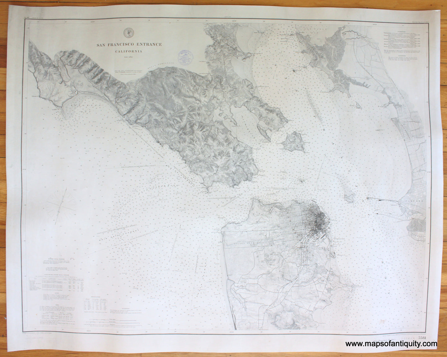 Antique-Nautical-Chart-San-Francisco-Entrance-California-1884-USC&GS-1800s-19th-century-Maps-of-Antiquity