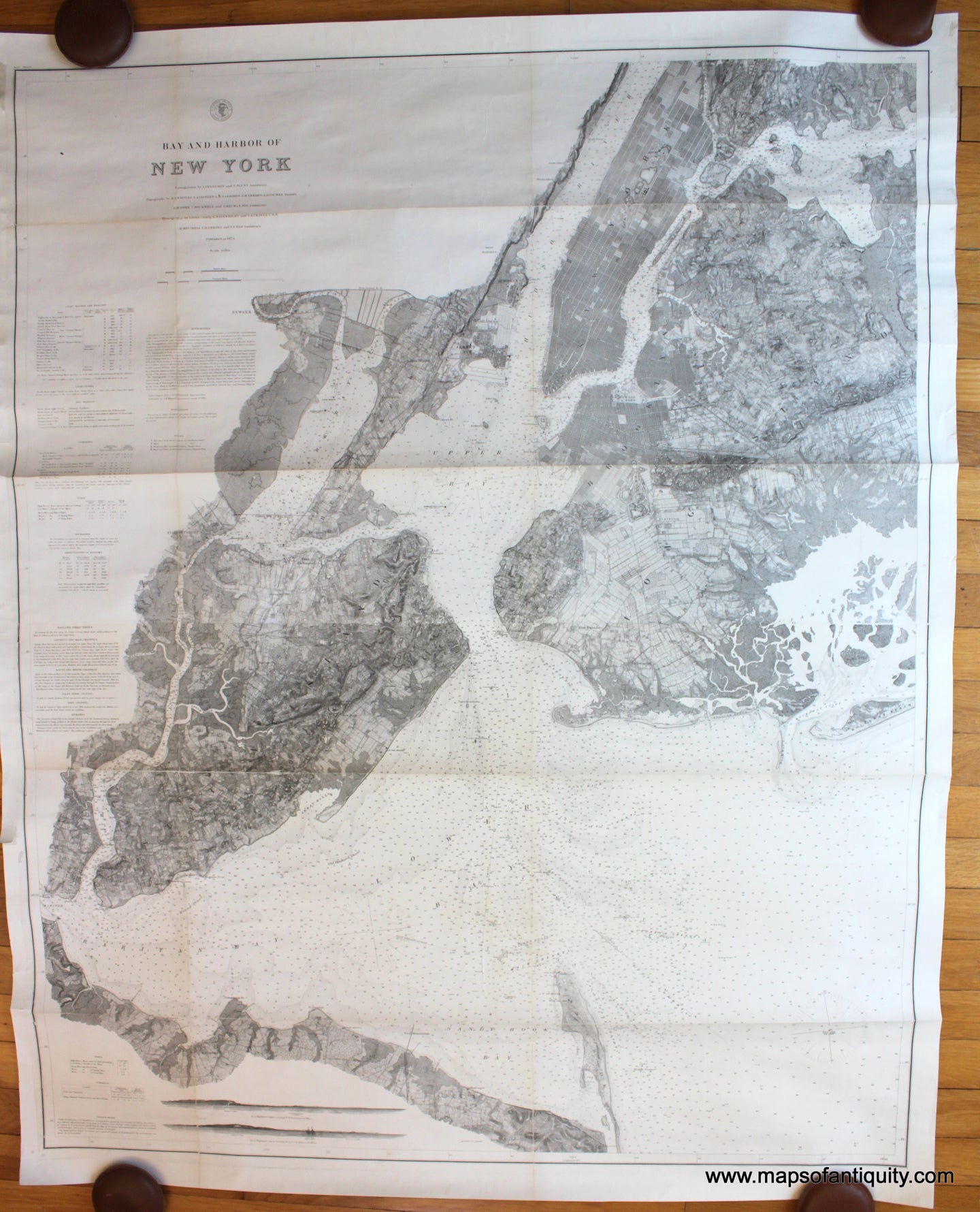 Antique-Nautical-Chart-Bay-and-Harbor-of-New-York-1874-USC&GS-1800s-19th-century-Maps-of-Antiquity