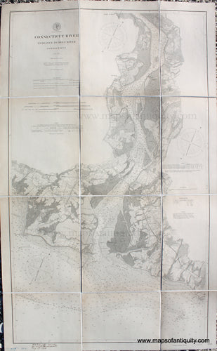 Genuine-Antique-Nautical-Chart-Connecticut-River-Entrance-to-Deep-River-Connecticut-1895/1897-US-Coast-&-Geodetic-Survey-Maps-Of-Antiquity