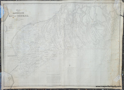 Genuine-Antique-Nautical-Chart-Chart-of-the-Sandheads-Bay-of-Bengal-by-Captain-Lloyd-c-1840-Captain-Lloyd-Maps-Of-Antiquity