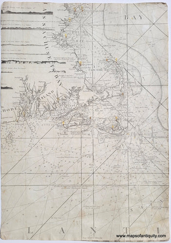 Genuine-Antique-Chart-Fragment-of-Captain-Hollands-A-new-and-correct-chart-of-the-coast-of-New-England-and-New-York-with-the-adjacent-parts-of-Nova-Scotia-and-New-Brunswick-from-Cape-Sable-to-the-entrance-of-Hudsons-or-North-River-1799-circa-Laurie-Whittle-Maps-Of-Antiquity