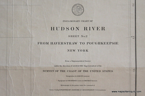 Genuine-Antique-Nautical-Chart-Hudson-River-from-Haverstraw-to-Poughkeepsie-1878-U-S-Coast-Survey--Maps-Of-Antiquity