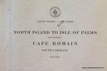 Load image into Gallery viewer, Genuine-Antique-Nautical-Chart-North-Island-to-Island-of-Palms-including-Cape-Romain--1914-U-S-Coast-and-Geodetic-Survey---Maps-Of-Antiquity
