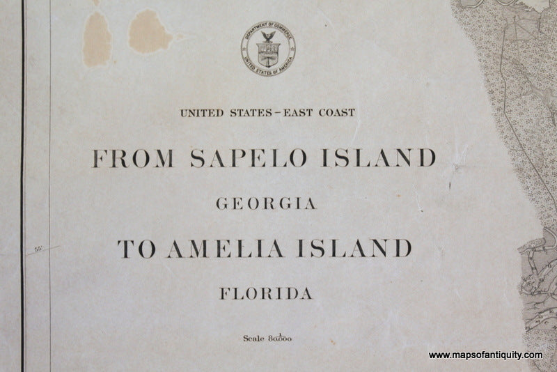 Genuine-Antique-Nautical-Chart-From-Sapelo-Island-to-Amelia-Island-1915-U-S-Coast-and-Geodetic-Survey---Maps-Of-Antiquity