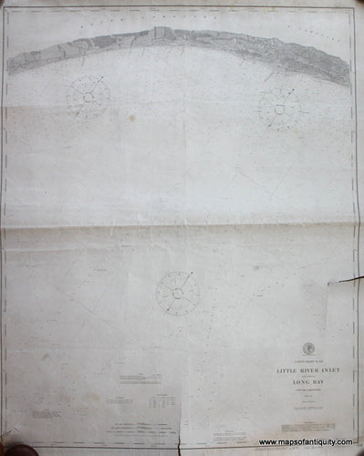 Genuine-Antique-Nautical-Chart-Little-River-Inlet-and-part-of-Long-Bay--1873-U-S-Coast-and-Geodetic-Survey--Maps-Of-Antiquity