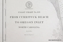 Load image into Gallery viewer, Genuine-Antique-Nautical-Chart-From-Currituck-Beach-to-Oregon-Inlet--1909-U-S-Coast-and-Geodetic-Survey--Maps-Of-Antiquity
