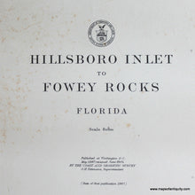 Load image into Gallery viewer, Genuine-Antique-Nautical-Chart-Hillsboro-Inlet-to-Fowey-Rocks-1887-1904-U-S-Coast-and-Geodetic-Survey--Maps-Of-Antiquity
