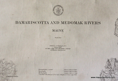 Genuine-Antique-Nautical-Chart-Damariscotta-and-Medomak-Rivers-1909-U-S-Coast-and-Geodetic-Survey--Maps-Of-Antiquity
