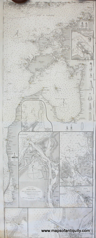 Genuine-Antique-Nautical-Chart-Gulf-of-Finland--1871-J-&-C-Walker--Maps-Of-Antiquity