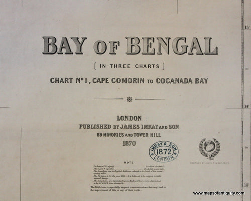 Genuine-Antique-Nautical-Chart-Bay-of-Bengal--1870-James-Imray-&-Son--Maps-Of-Antiquity