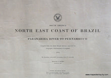 Load image into Gallery viewer, Genuine-Antique-Nautical-Chart-North-East-Coast-of-Brazil-Paranahina-to-Pernambuco--1892-U-S-Navy-Hydrographic-Office-Maps-Of-Antiquity

